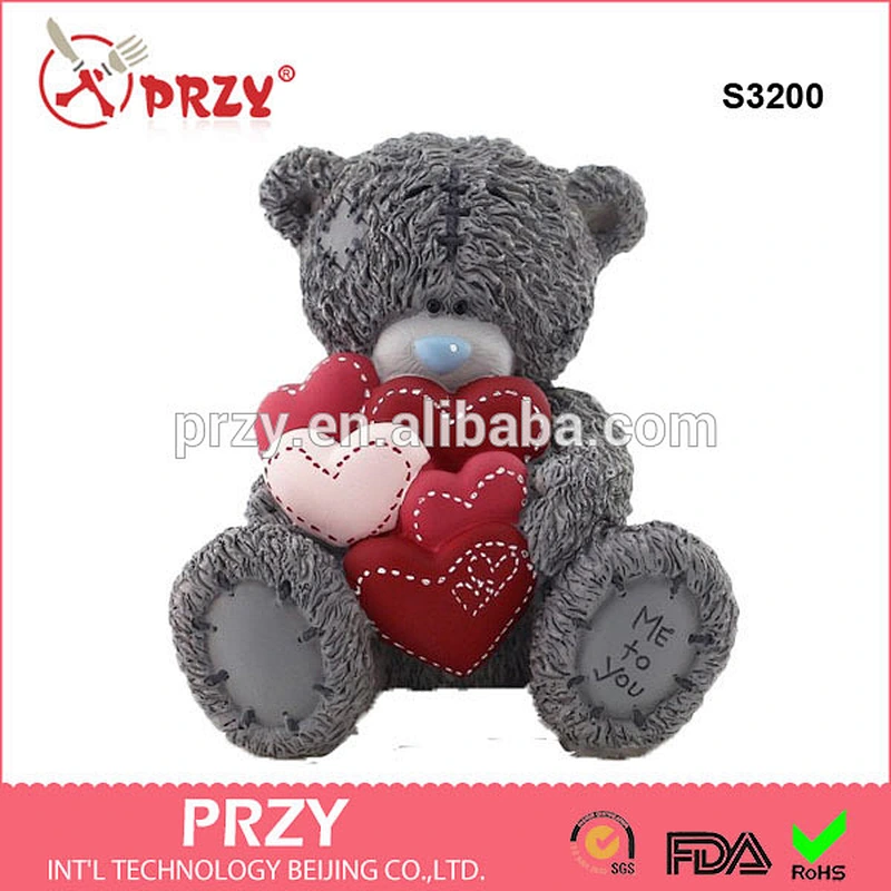 S3200 3d Teddy Bear with Hearts Soap Molds animal Soap Mold Baby Shower Soap Mold