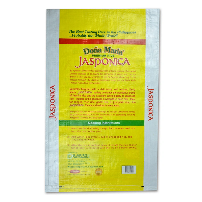 Agricultural plastic yellow pp woven packing bag for 10kg 25kg flour rice