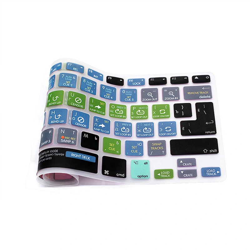 Unique Durable Serato DJ Custom Silicone keyboard shortcuts keyboard skin russian cover for macbook pro 13