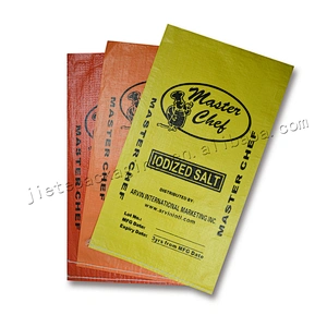 Wholesale pp woven iodized salt bag plastic packaging sack 25kg for sugar,flour