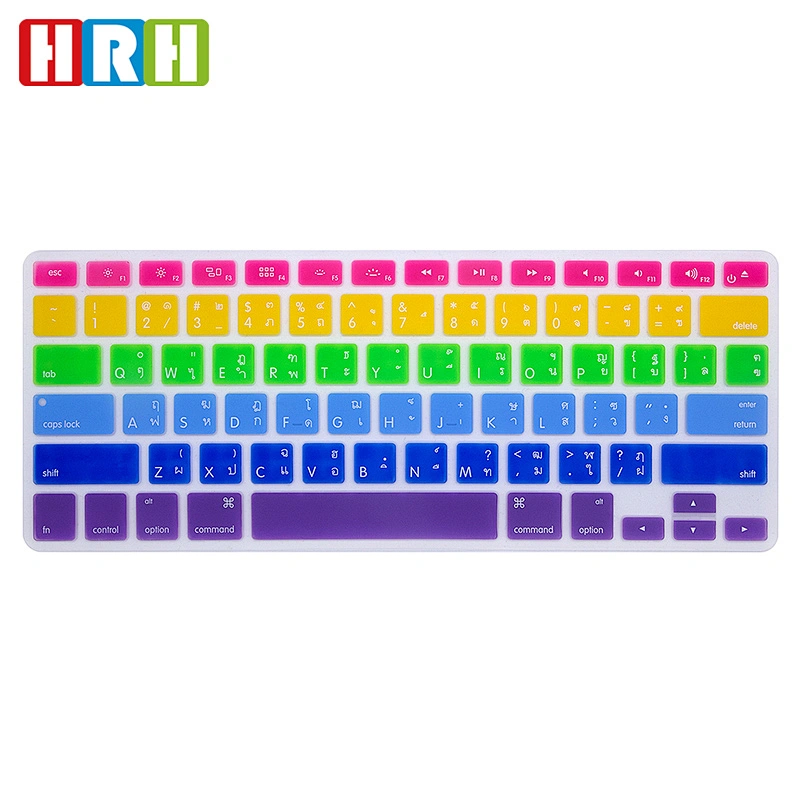 custom rainbow silicone keyboard cover Keyboard Protector for macbook thai keyboard Pro Retina Display 13