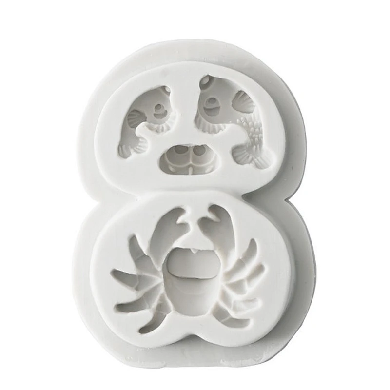 Ocean Series Crab and Fish fondant mold cake decorating tools DIY silicone mold PRZY