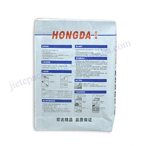 25kg block bottom stand up 3 layer kraft paper with lining bag for cement,wall putty,dry mortar,gypsum