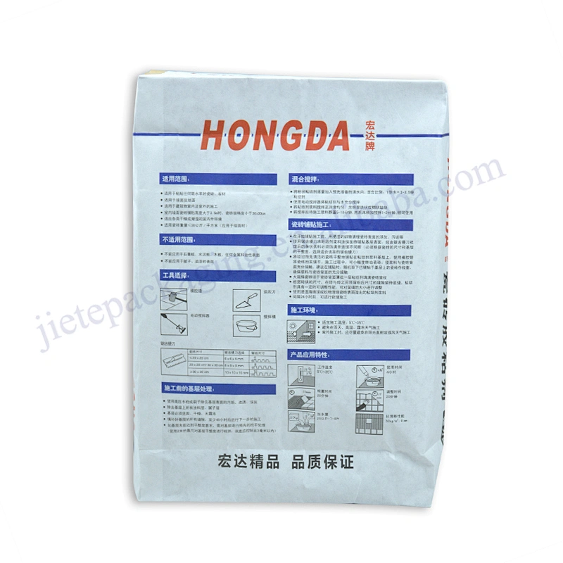 25kg block bottom stand up 3 layer kraft paper with lining bag for cement,wall putty,dry mortar,gypsum