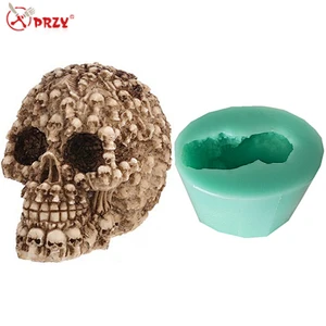 New horrorible skull Bar Crafts mold Silicone candle molds DIY fondant Cake decorations mould