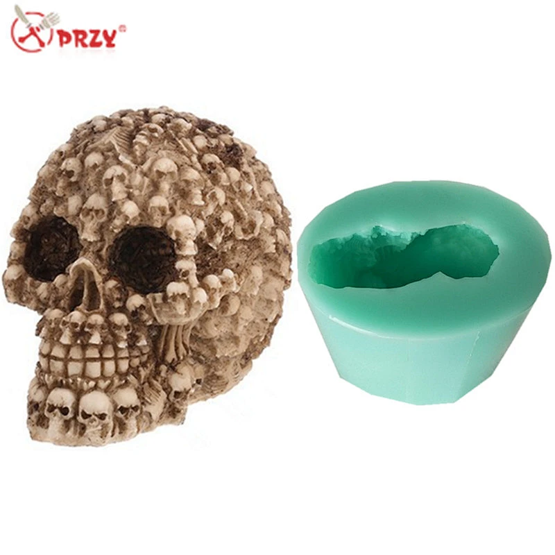 New horrorible skull Bar Crafts mold Silicone candle molds DIY fondant Cake decorations mould