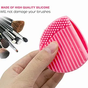 Half egg shape silicone makeup brush holder and silicone makeup brush cleaning mat