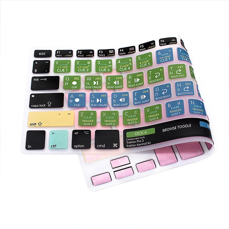 OEM traktor kontrol s4 shortcut keyboard covers Silicone Russian Keyboard laptop skin Dust Covers for macbook air keyboard skin