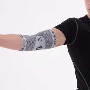 Knitted elbow protector weaving elastic bamboo strap elbow support brace basketball fitness