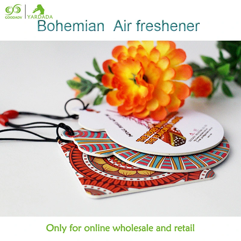 Ink green Bohemia style car refreshing fragrance paper Ocean Rose different fragrance eco-friendly color paper in stock