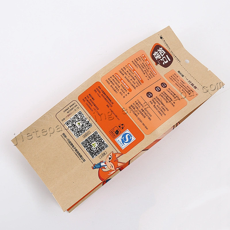 High quality customized greaseproof moistureproof brown kraft paper food bag
