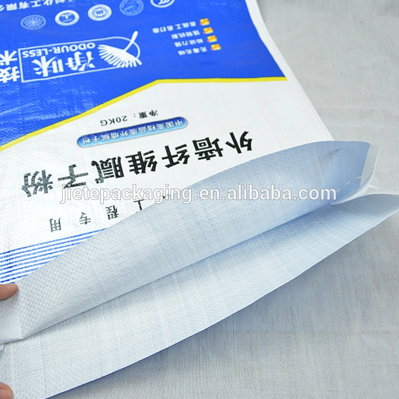Industrial and building use double side blue printing pp woven putty powder bag