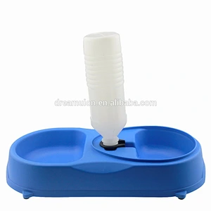 Water Bowl Pet Food Feeder Dog Cat Bird Cup Feeding Plastic Round Dish Dispenser