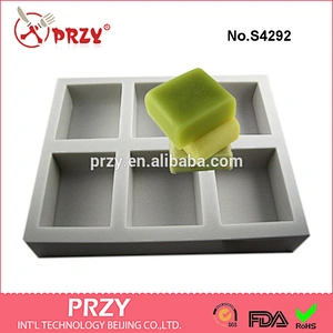 Square shape 6 hole soap molds silicone molds for soap making DIY toast soap loaf mold