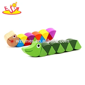 2018 wholesale children wooden caterpillar toy cheap baby wooden caterpillar toy interesting kids wooden caterpillar toy W14I032