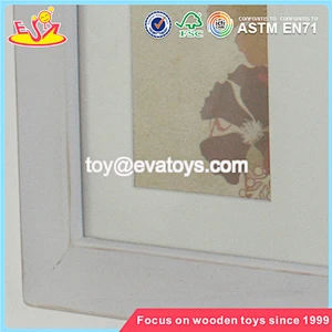 Wholesale beautiful wooden white photo frame home decoration best wooden white photo frame W09A027