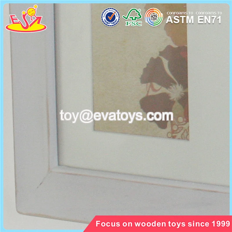 Wholesale beautiful wooden white photo frame home decoration best wooden white photo frame W09A027