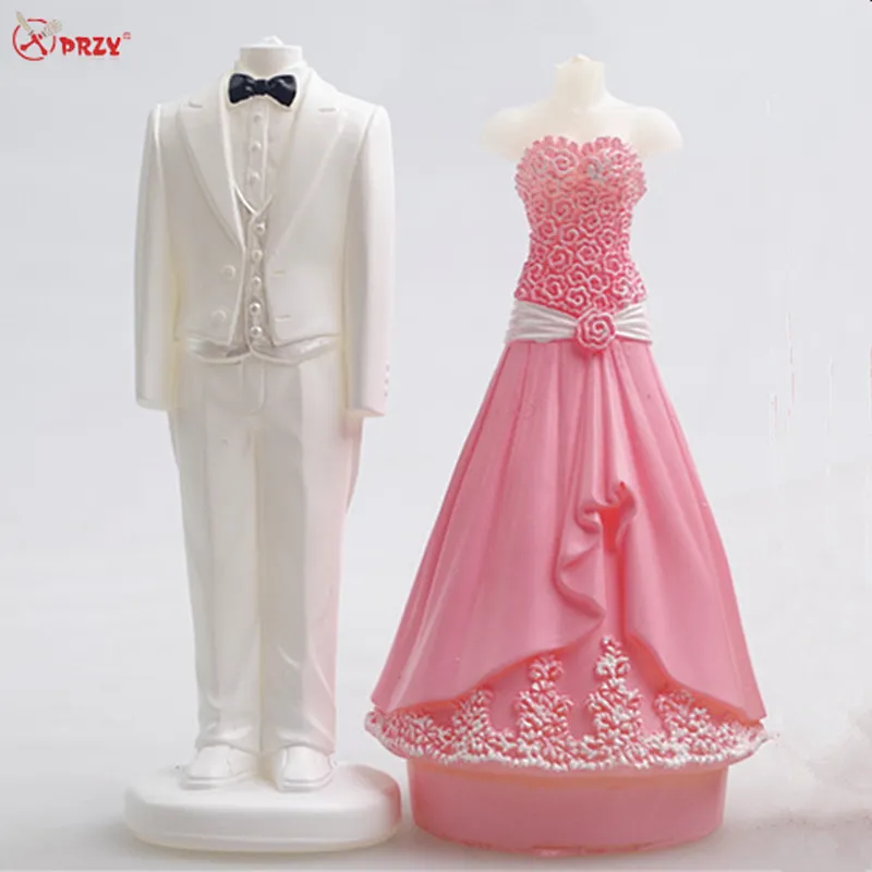 New Style pink wedding dress 100% handmade Candle mold silicone Cake Moulds Soap Molds