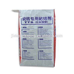 industrial use kraft paper valve bag for cement, tile adhesive, mortar packaging 20kg 25kg