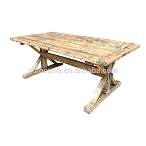 Asian antique reproduction traditional furniture wholesale vintage recycle wood natural dining table set