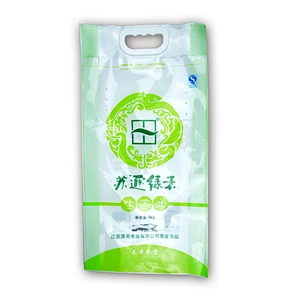 PE plastic rice bag with patch handle