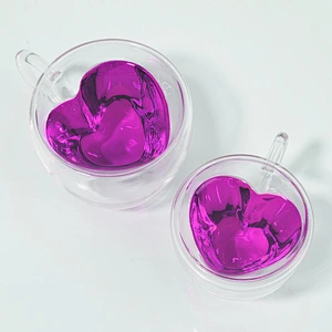 2018 China wholesale price heat shaped glass coffee wine cup double wall resistant heat mug