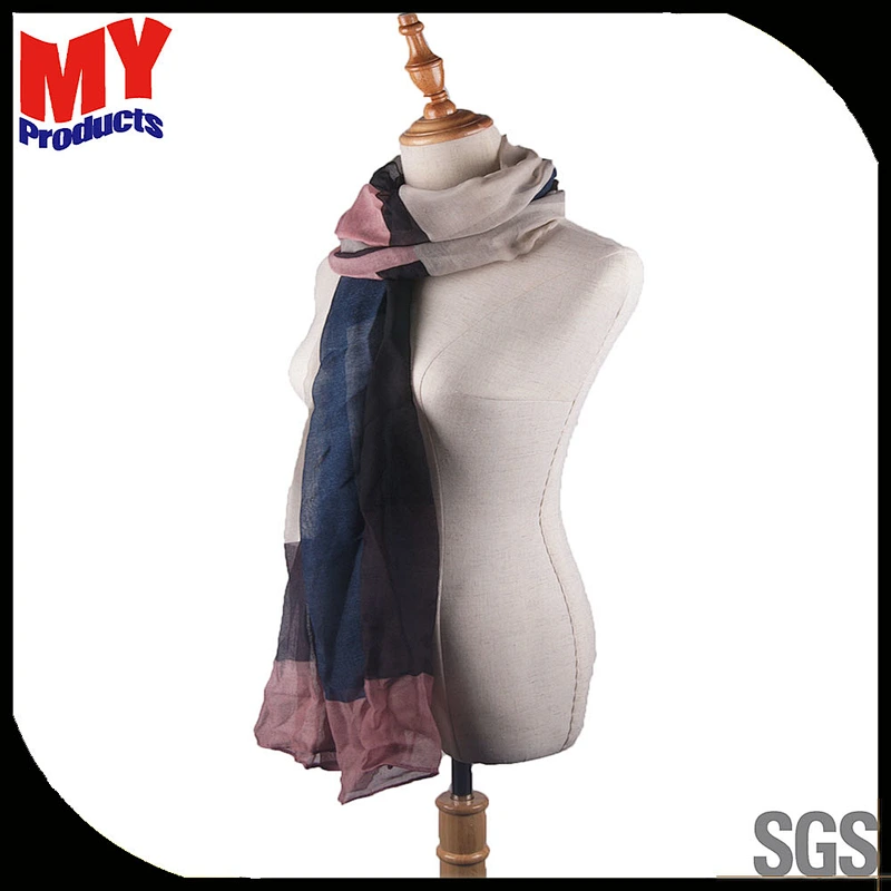 Digital New Ladies 100% Polyster simple good match scarf