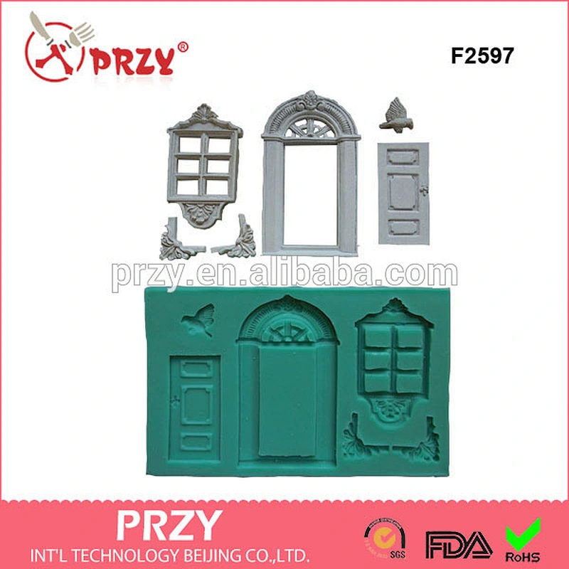 F2597 WINDOW and DOOR shape silicone mold / Sugarcraft Cake Decorating Fondant / fimo mold
