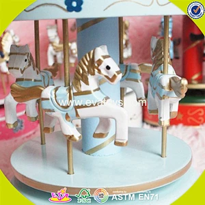 wholesale baby wooden merry go round music box best sale kids wooden merry go round music box W02A037