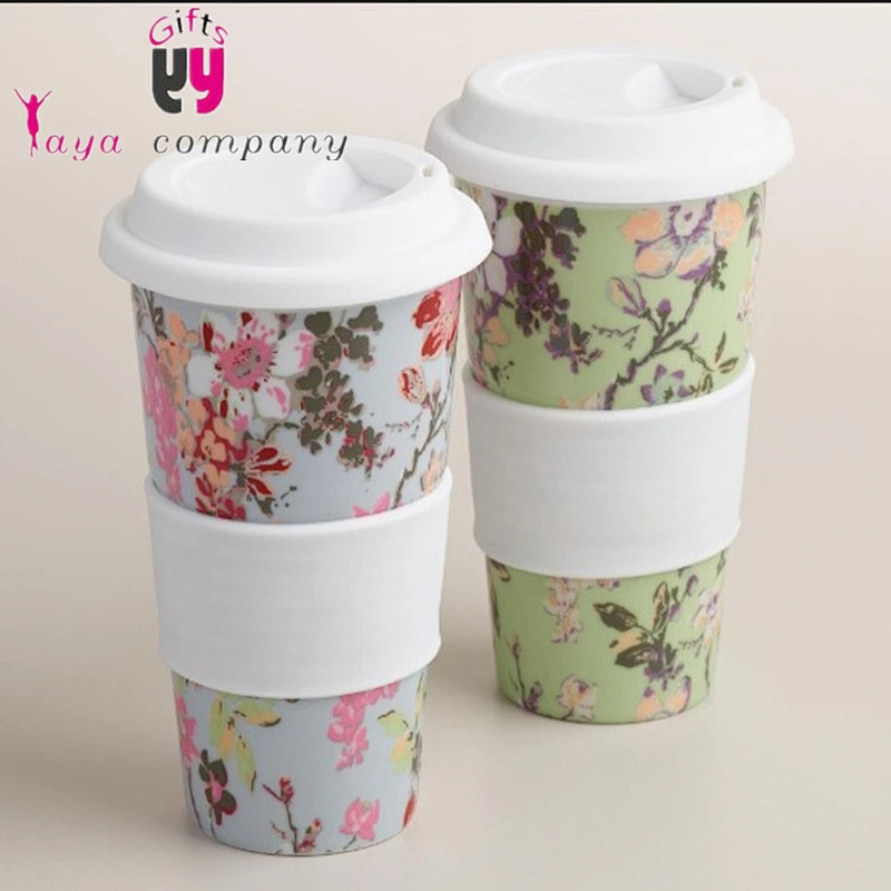 Eco-friendly reusable custom silicone bottle sleeve manufacturer cup case silicone coffee Cup set