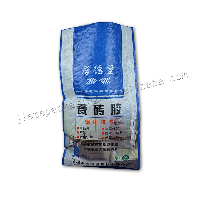 25kg Plastic pp woven ceramic glue bag for cement,wall putty powder