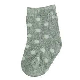 High Quality Cheap Loose Cuff Rib Top Dots Melange Grey Color Cotton Baby Socks
