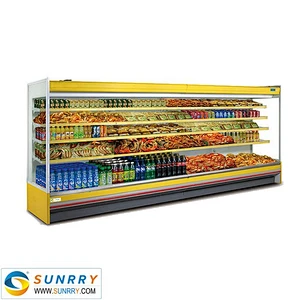 New style upright mini curtain showcase refrigerator for food display in supermarket (SUNRRY SY-SCS2000S)