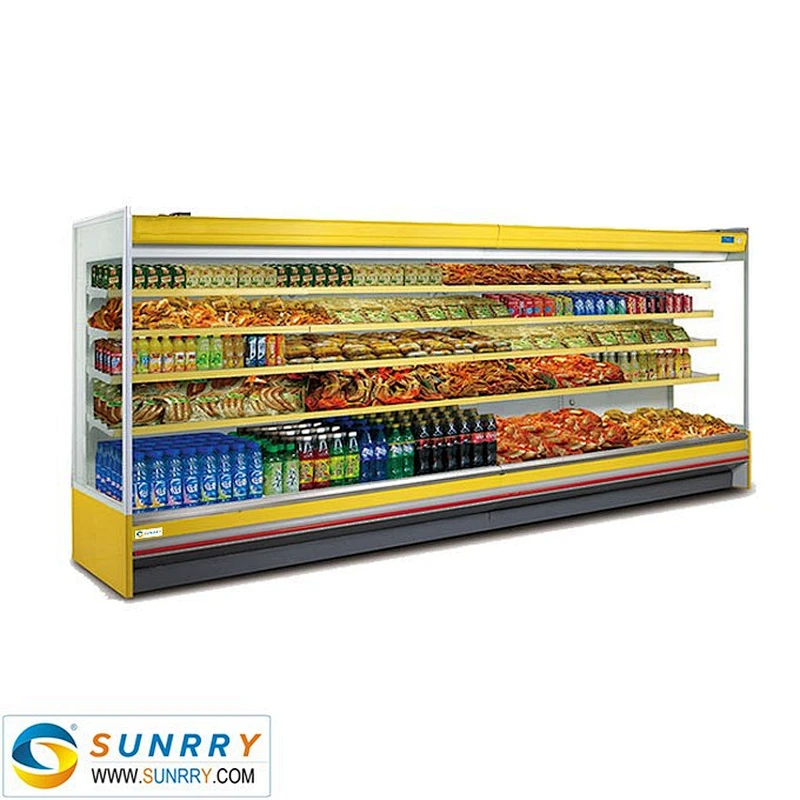 New style upright mini curtain showcase refrigerator for food display in supermarket (SUNRRY SY-SCS2000S)