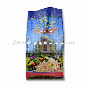 transparent polypropylene pp woven rice sacks bags with handle 30kg 10kg