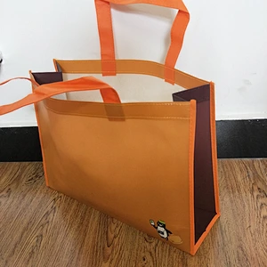 Custom wholesale orange non-woven bags for shopping
