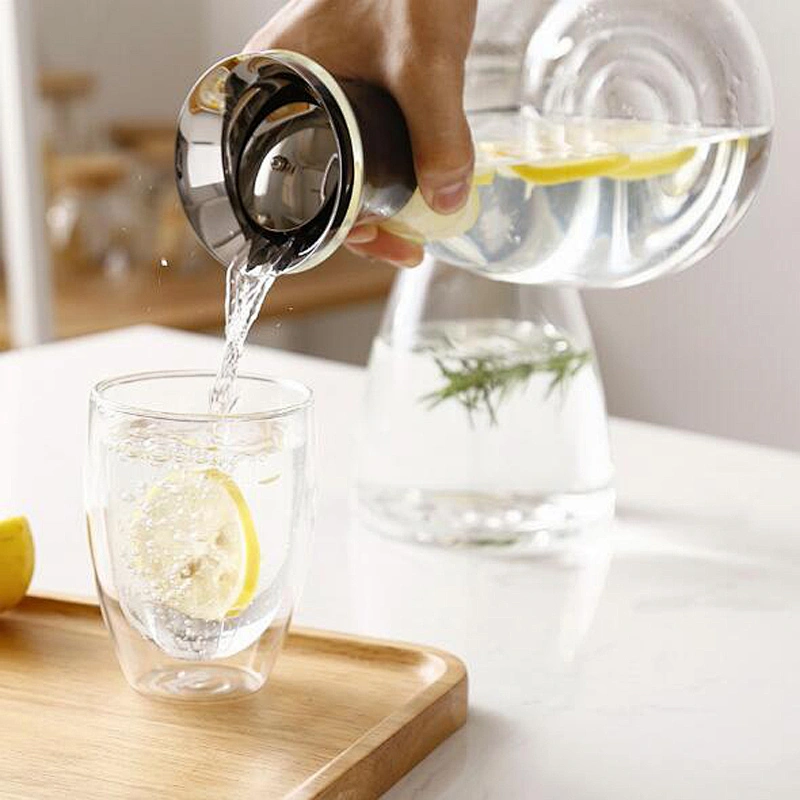 Handmade Borosilicate Glass Tea Pot Factory Supply in-stock Water Pot with Lid 1000ml Heat-resistant Glass Tea Pot