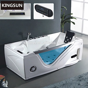 Pop-up speaker hydro massage bathtub corner jetted tub shower combo