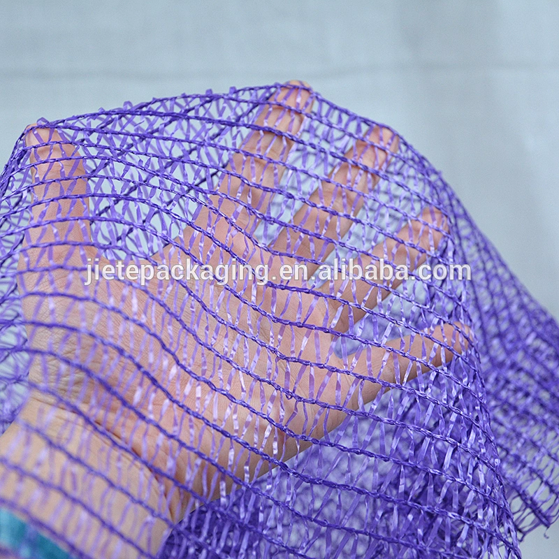 Video, PE raschel mesh net bag raw material packing vegetable and fruit wholesale for garlic