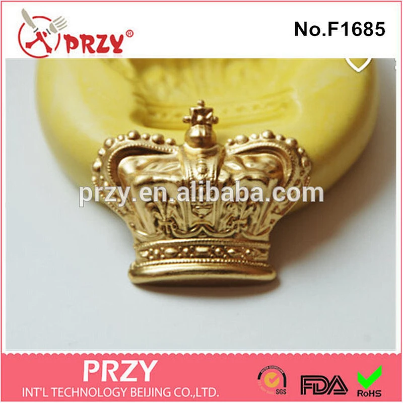 F1685 Non Toxic silicone crown mold or fondant crown mold or crown silicone mold fondant