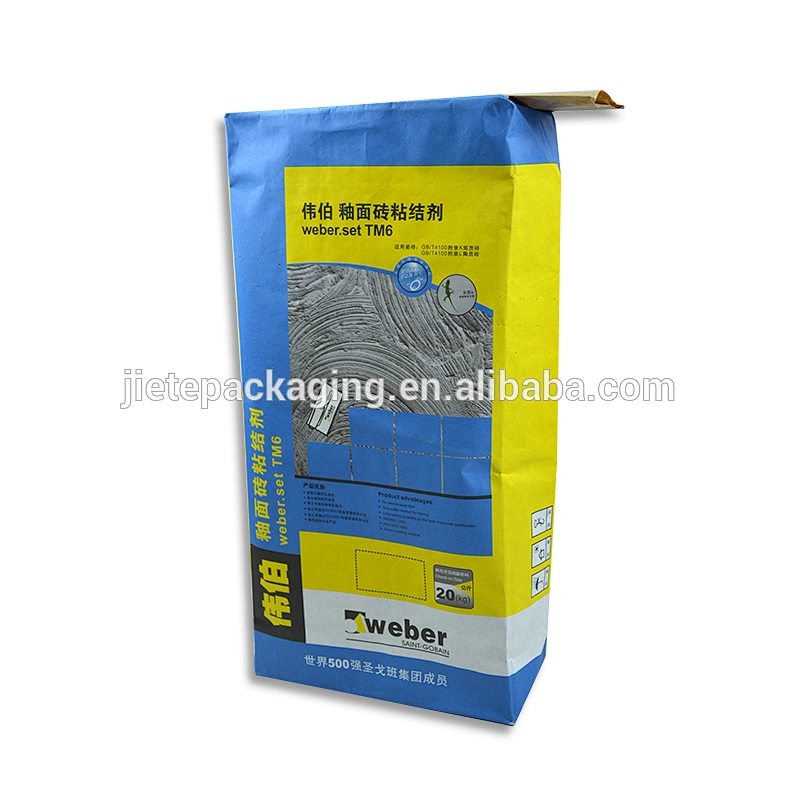 High quality 50kg 20kg polypropylene woven, kraft paper valve bag packing cement, glue, mortar