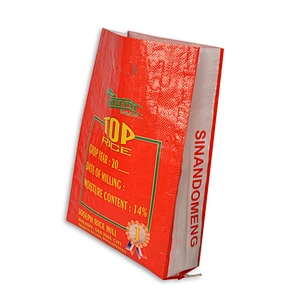High quality red printing rice bags 25kg,rice packing bag for sale