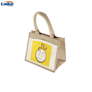 ECO-friendly Custom-Made  Jute Carrier Shopping Bag organic cotton tote jute bags