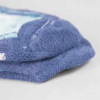 Men's Cotton Half Terry Soft Comfortable Blue Jacquard Casual Sports Running Athletic Crew Wear Resistant Socks
