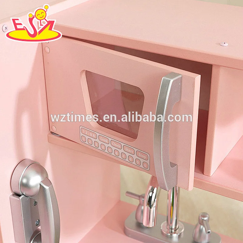 2018 Hot Pink Holz moderne Küche Spielzeug Set für Mädchen W10C363