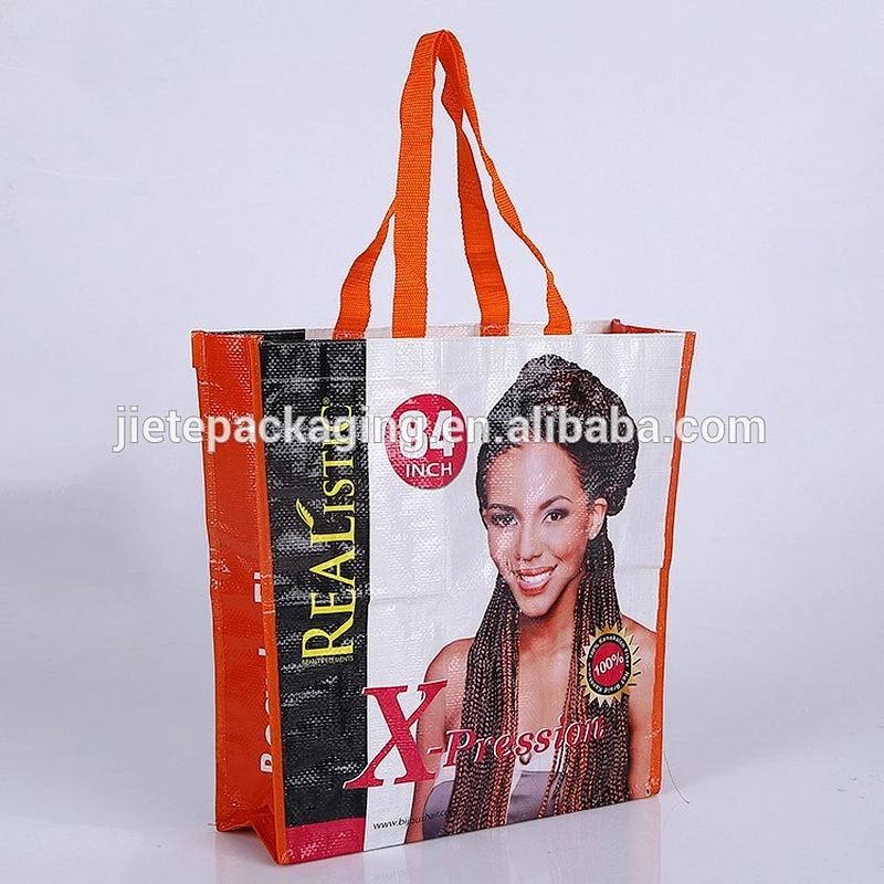 recyclable pp woven shopping bag with printing