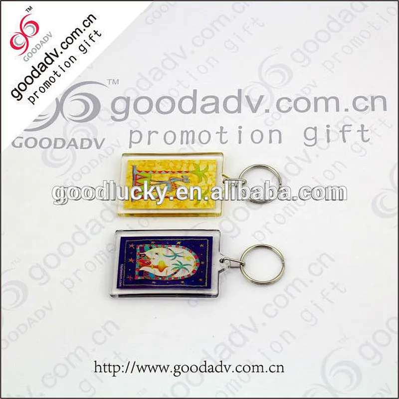 2016 china factory custom eco-friendly plastic keychain photo holder / hard plastic keychain