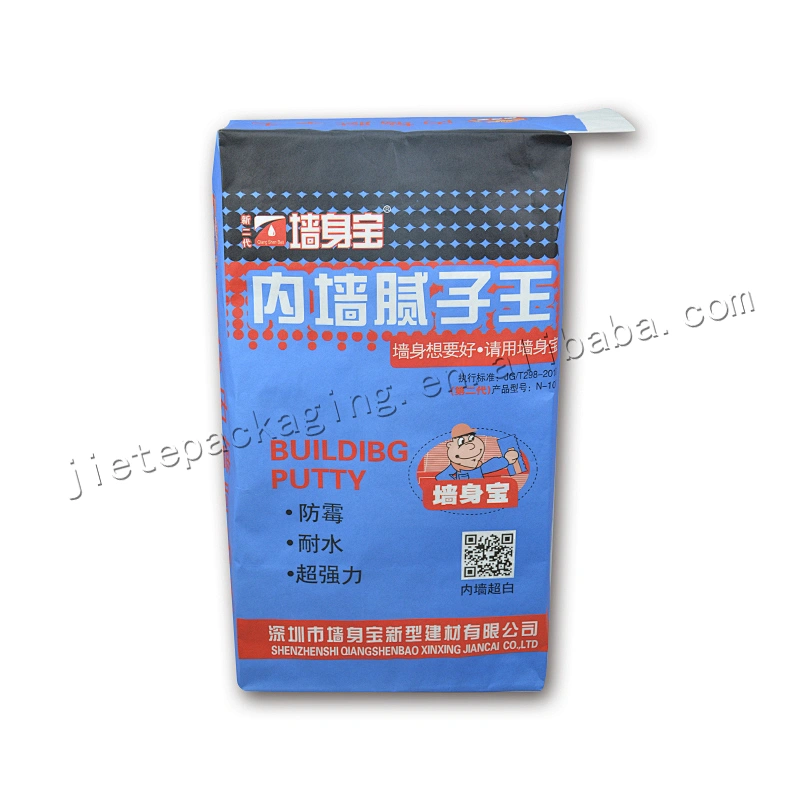 Industrial and building use 20kg multilayer kraft paper cement bag for tile adhesive,mortar,wall putty powder