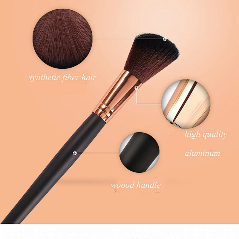 Professional cosmetic tools custom logo makeup brush single angled contour blush brush