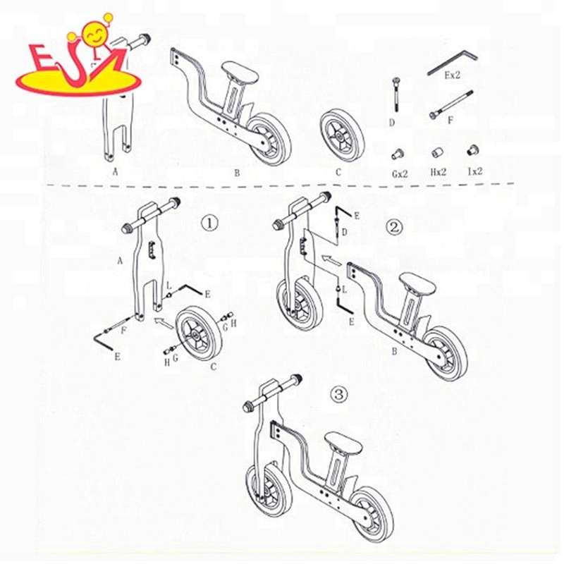 Wholesale kids wooden balance bike for early learning W16C056